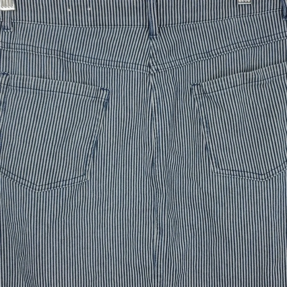 J McLaughlin Skirt Seer Sucker Navy Unlined Cotton Short Preppy Womens 12